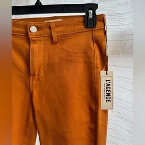 L'AGENCE Vibrant Orange Slim Fit Denim